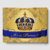 Blue Gold Prince Baby shower gastenboek (Achterkant)