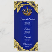 Blue Gold Prince Baby shower menu's (Voorkant / Achterkant)