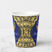 Blue Gold Prince Baby shower papieren bekers (Links)