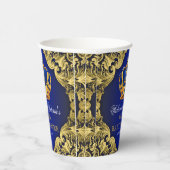 Blue Gold Prince Baby shower papieren bekers (Rechts)