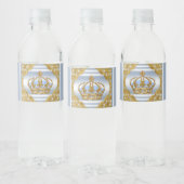 Blue Gold Prince Baby shower Waterflesetiketten Waterfles Etiket (Flessen)