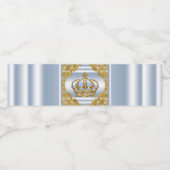 Blue Gold Prince Baby shower Waterflesetiketten Waterfles Etiket (Enkel label)