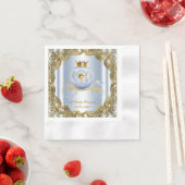 Blue Gold Prince Carriage Prince Baby shower Servetten (Insitu)