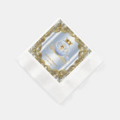 Blue Gold Prince Carriage Prince Baby shower Servetten (Hoek)