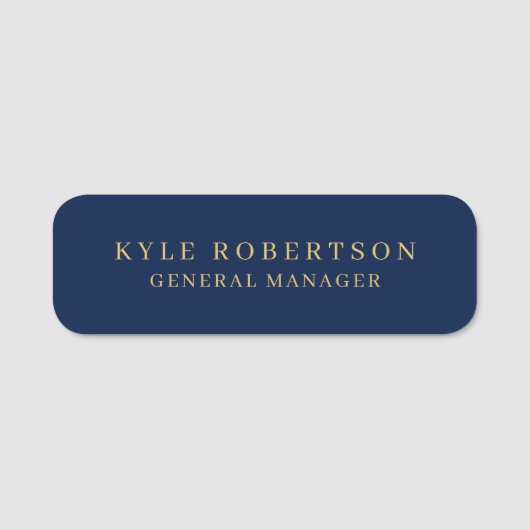 Blue Gold Professional Trendy Own Name Naamplaatje (Voorkant)