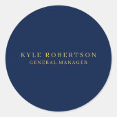 Blue Gold Professional Trendy Own Name Ronde Sticker (Voorkant)