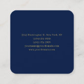 Blue Gold Professional Trendy Own Name Vierkante Visitekaartje (Achterkant)