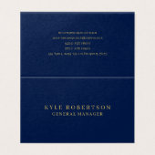Blue Gold Professional Trendy Own Name Visitekaartje (Buitenkant ongevouwen)