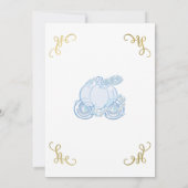 Blue & Gold Pumpkin Carriage Sweet 16 Party Kaart (Achterkant)