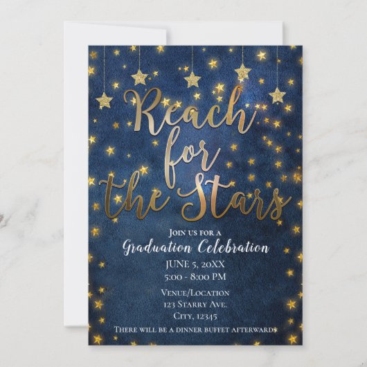 Blue Gold Reach voor het Stars Celestial Afstudere Kaart (Voorkant)