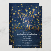 Blue Gold Reach voor het Stars Celestial Afstudere Kaart (Voorkant / Achterkant)