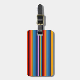 Blue Gold Red Mexican Sarape Bagagelabel