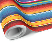 Blue Gold Red Mexican Sarape Cadeaupapier (Rol Hoek)