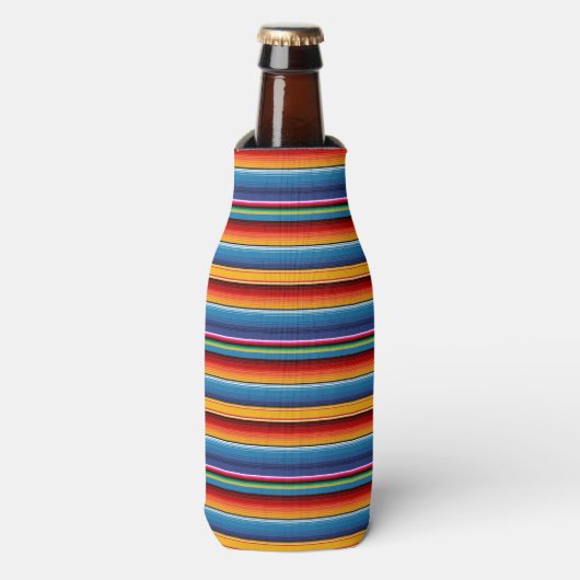 Blue Gold Red Mexican Sarape Flesjeskoeler (Fles Voorkant)