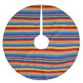 Blue Gold Red Mexican Sarape Kerstboom Rok (Voorkant)
