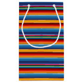 Blue Gold Red Mexican Sarape Klein Cadeauzakje (Achterkant)