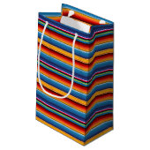 Blue Gold Red Mexican Sarape Klein Cadeauzakje (Achterkant Gekanteld)