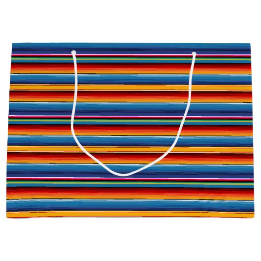 Blue Gold Red Mexican Sarape Large Cadeautasje (Voorkant)