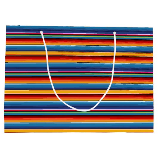 Blue Gold Red Mexican Sarape Large Cadeautasje (Achterkant)