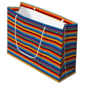 Blue Gold Red Mexican Sarape Large Cadeautasje (Voorkant Gekanteld)