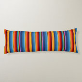 Blue Gold Red Mexican Sarape Lichaamskussen (Achterkant)