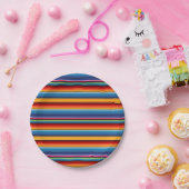 Blue Gold Red Mexican Sarape Papieren Bordje (Feest)