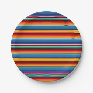 Blue Gold Red Mexican Sarape Papieren Bordje