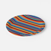 Blue Gold Red Mexican Sarape Papieren Bordje (Gekanteld)