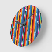 Blue Gold Red Mexican Sarape Ronde Klok (Hoek)