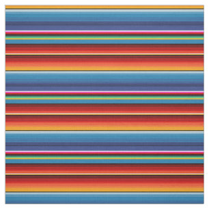Blue Gold Red Mexican Sarape Stof