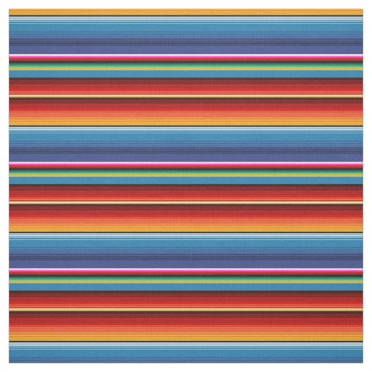 Blue Gold Red Mexican Sarape Stof (Swatch)