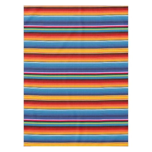 Blue Gold Red Mexican Sarape Tafelkleed (Voorkant)