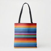Blue Gold Red Mexican Sarape Tote Bag (Voorkant)