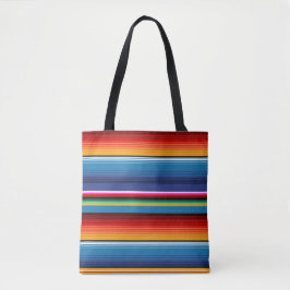 Blue Gold Red Mexican Sarape Tote Bag