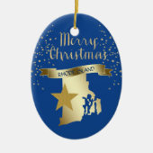 Blue Gold Rhode Keramisch Ornament (Voorkant)