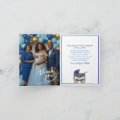 Blue & Gold Royal Baby shower Afro-Amerikaanse moe Bedankkaart (Binnen)