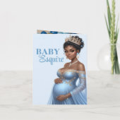 Blue & Gold Royal Baby shower Afro-Amerikaanse moe Bedankkaart (Achterkant)