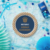 Blue Gold Royal Crown Prince Aqiqah Papieren Bordje (Feest)