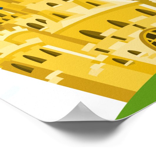 Blue Gold Royal Prince Castle Birthday Party Sign Poster (Hoek)