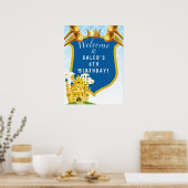 Blue Gold Royal Prince Castle Birthday Party Sign Poster (Keuken)
