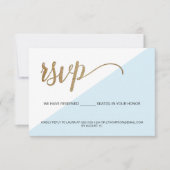 Blue Gold RSVP Geen mailing Reserved Seat Invitati Kaart (Voorkant)