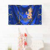 Blue Gold Satin Swirl Prince Baby shower Spandoek (Insitu)