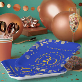 Blue & Gold School College Klasse Reünie Papieren Bordje