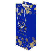 Blue & Gold School College Klasse Reünie Wijn Cadeautas (Achterkant Gekanteld)