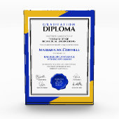 Blue Gold School College Universiteitsdiploma Fotoblokken (Voorkant)