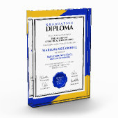 Blue Gold School College Universiteitsdiploma Fotoblokken (Links)