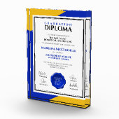 Blue Gold School College Universiteitsdiploma Fotoblokken (Rechts)