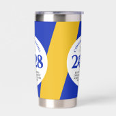 Blue Gold School College University Afstuderen Geïsoleerde Drinkbeker (Links)