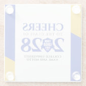 Blue Gold School College University Afstuderen Glazen Onderzetter (Achterkant)