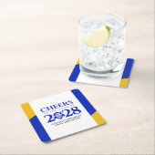 Blue Gold School College University Afstuderen Kartonnen Onderzetters (Insitu)